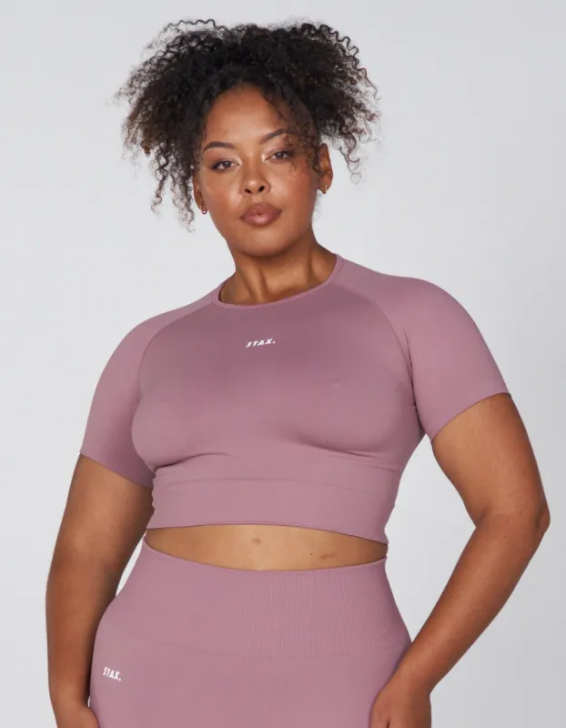 Premium Seamless Favourites Cropped Tee - Dusty Rose sold by Stax