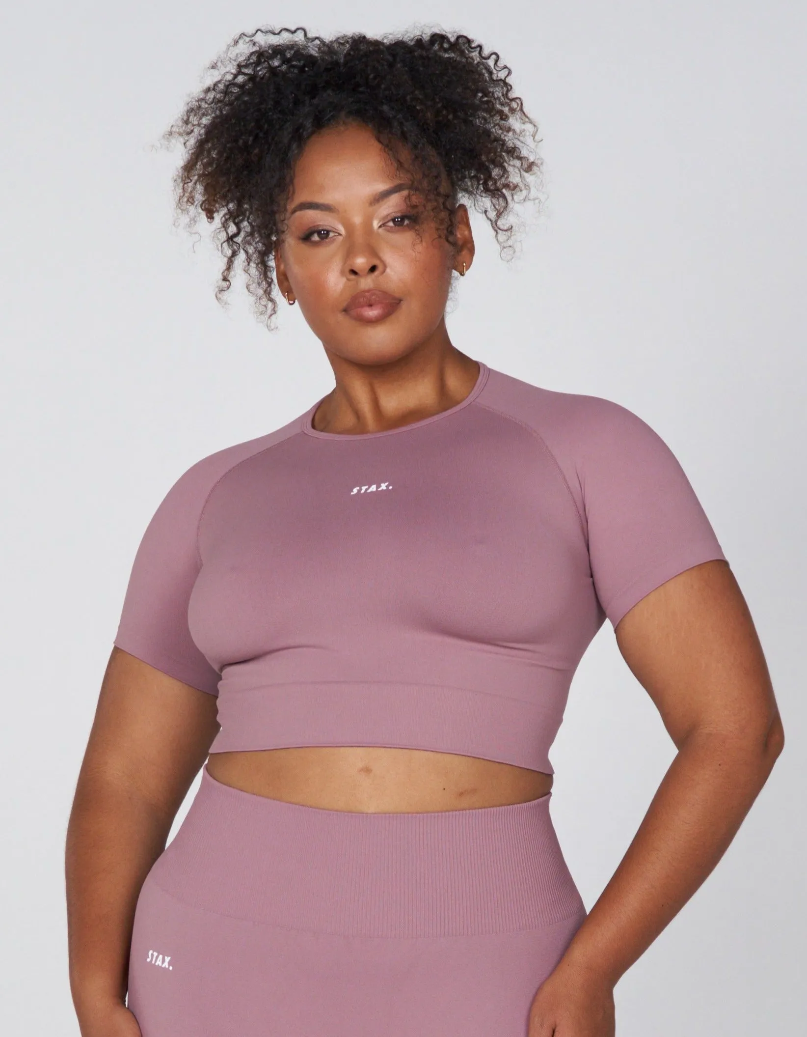 Premium Seamless Favourites Cropped Tee - Dusty Rose sold by Stax