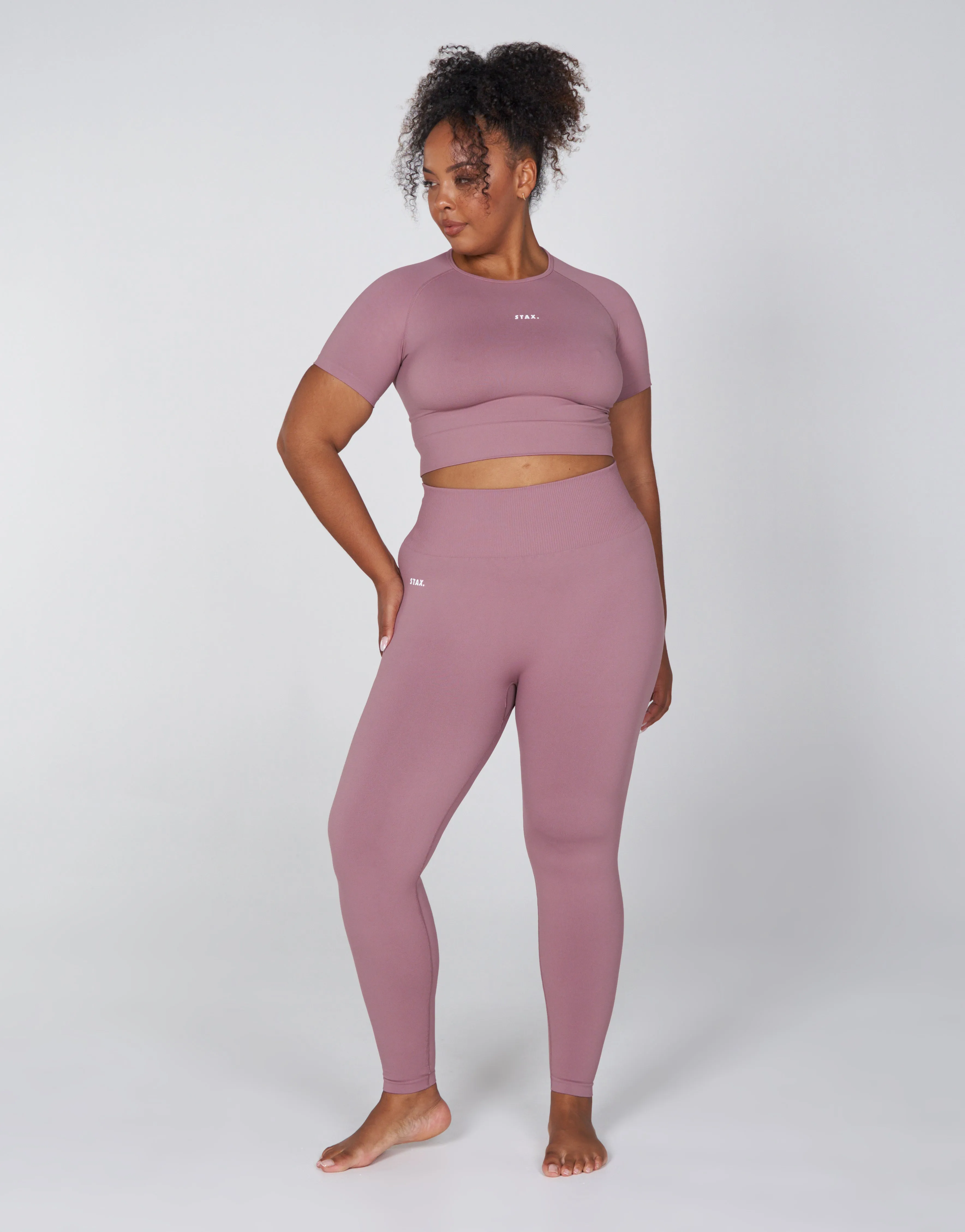 Premium Seamless Favourites Cropped Tee - Dusty Rose sold by Stax product image thumbnail 5
