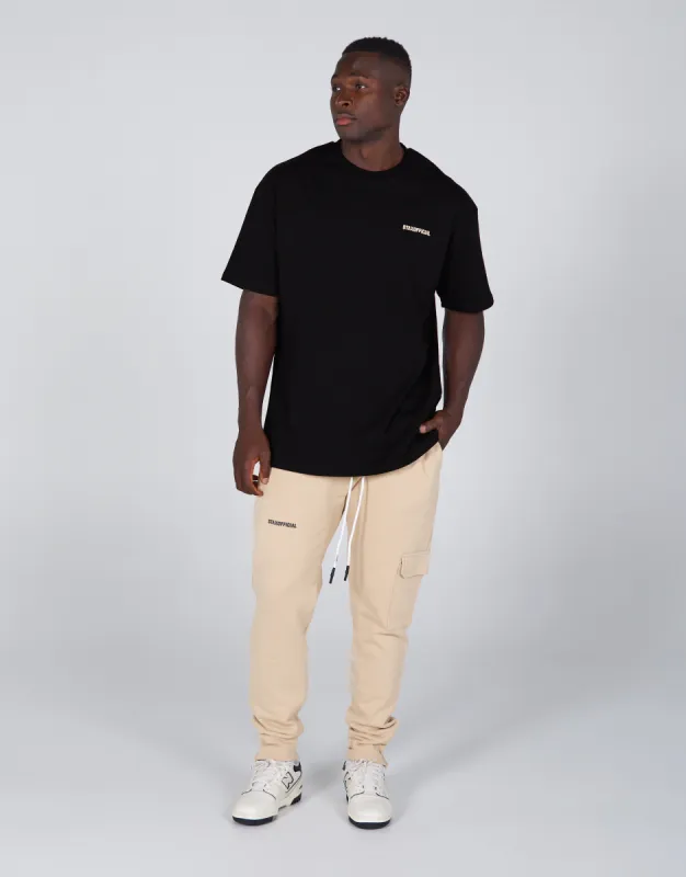 Mens Fitted Jogger - Cream sold by Stax