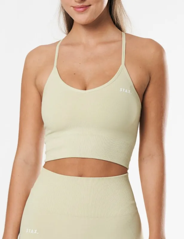 Premium Seamless Strappy Crop - Vanilla Essence sold by Stax