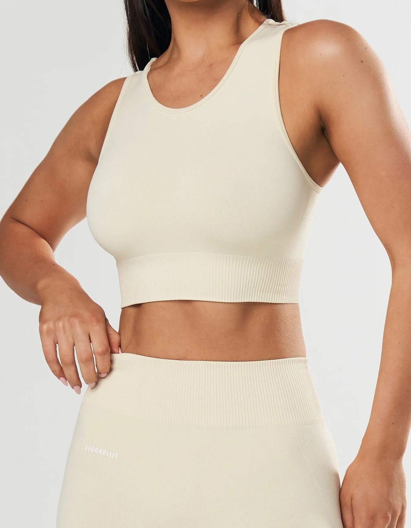 Seamless Cropped Singlet - Butter sold by Stax
