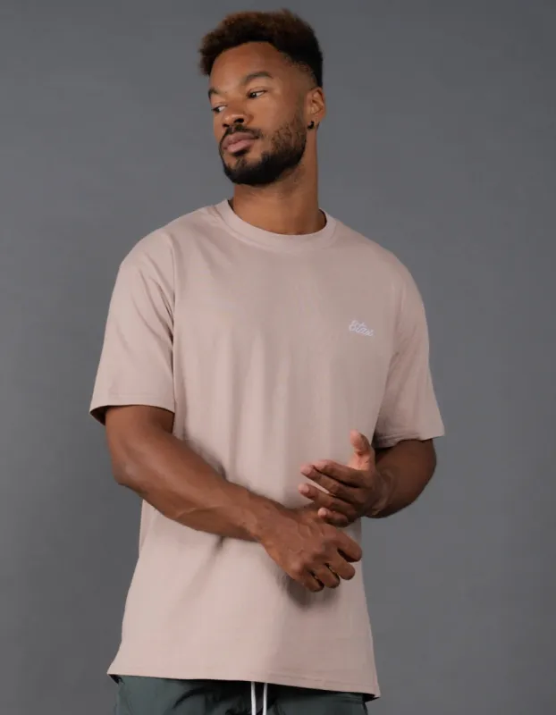 Mens Cursive Tee - Audun (Clay) sold by Stax