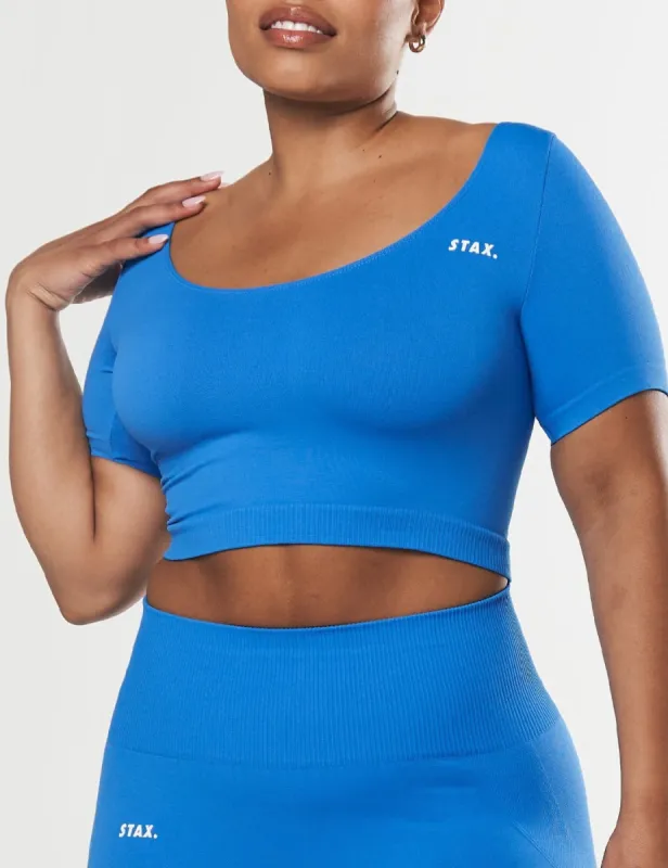 Premium Seamless Scoop Tee - Blue sold by Stax