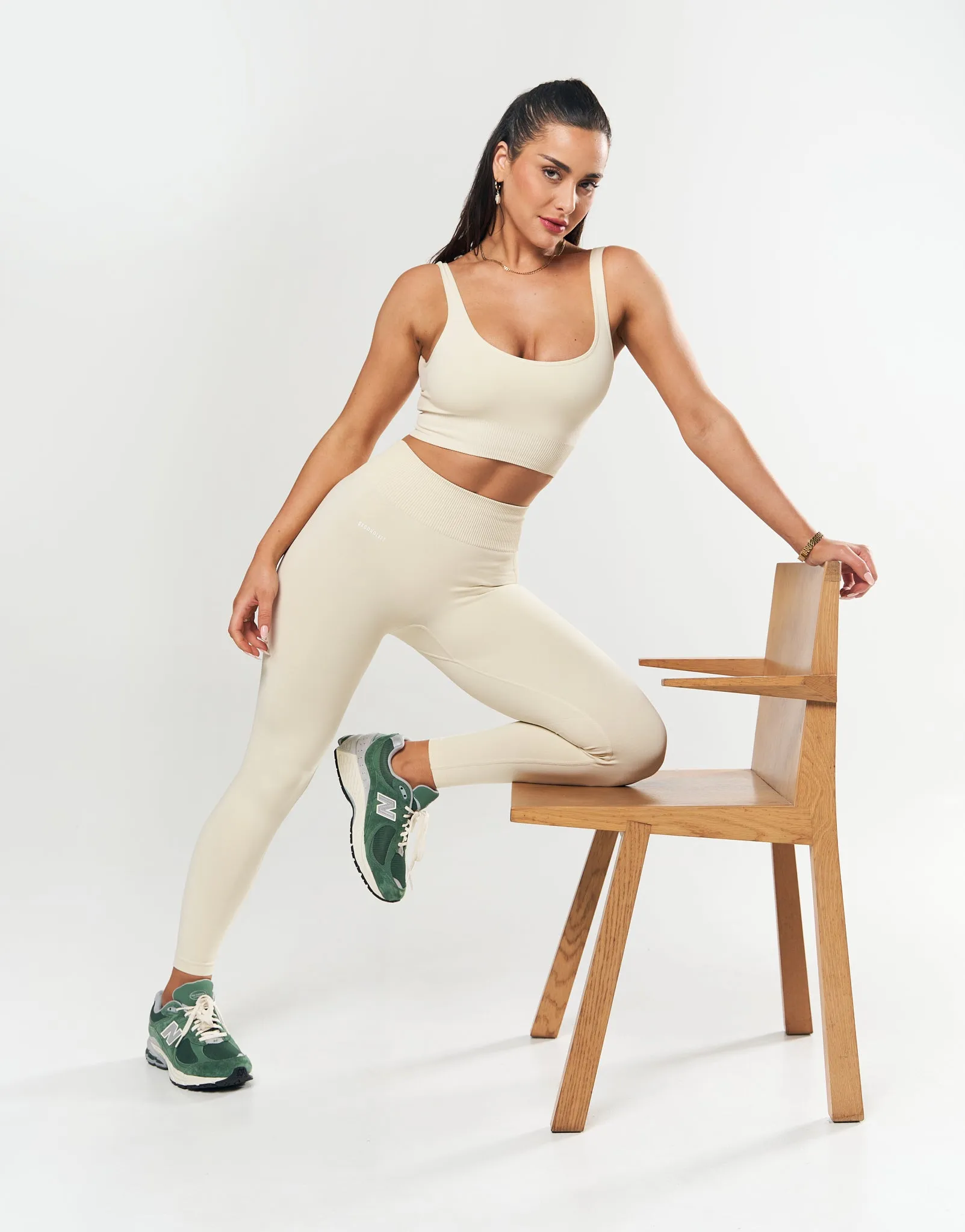 Seamless Low back Crop - Butter sold by Stax