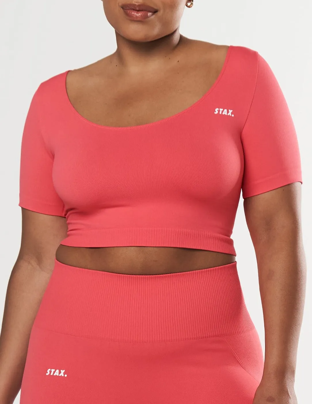 Premium Seamless Scoop Tee - Pink sold by Stax