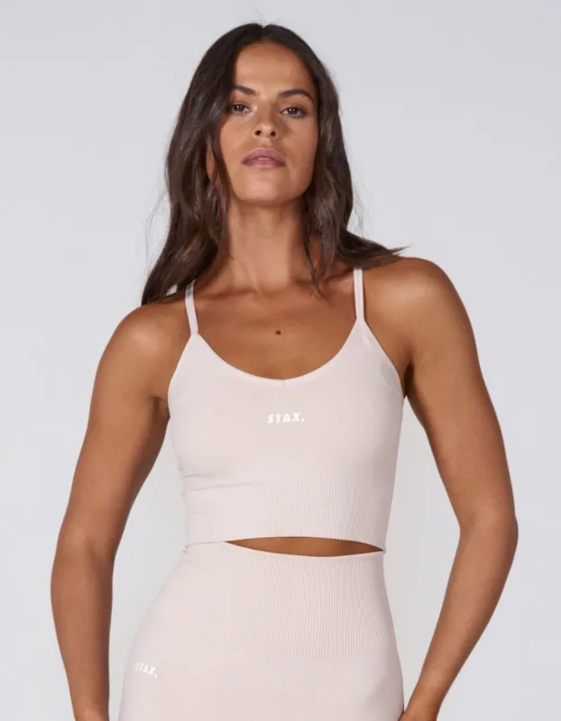 Premium Seamless Favourites Strappy Crop - Bone sold by Stax