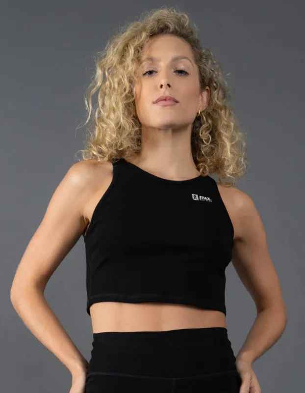 Run Club 2 Cotton Cropped Tank - Black sold by Stax