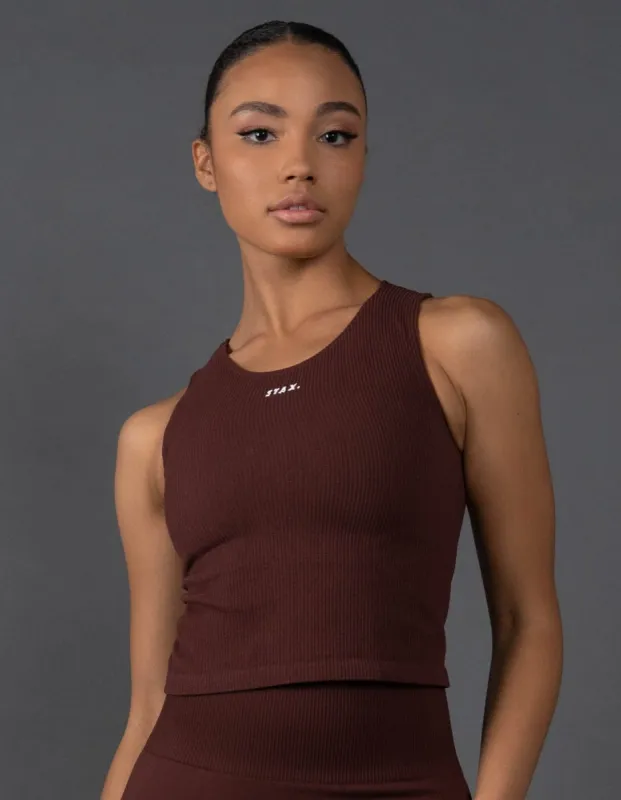 Premium Seamless Cropped Singlet Lounge V5.1 - Umber sold by Stax