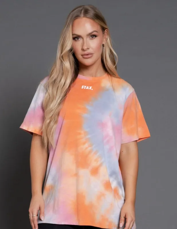 Oversize Tie Dye Tee - Sunrise sold by Stax