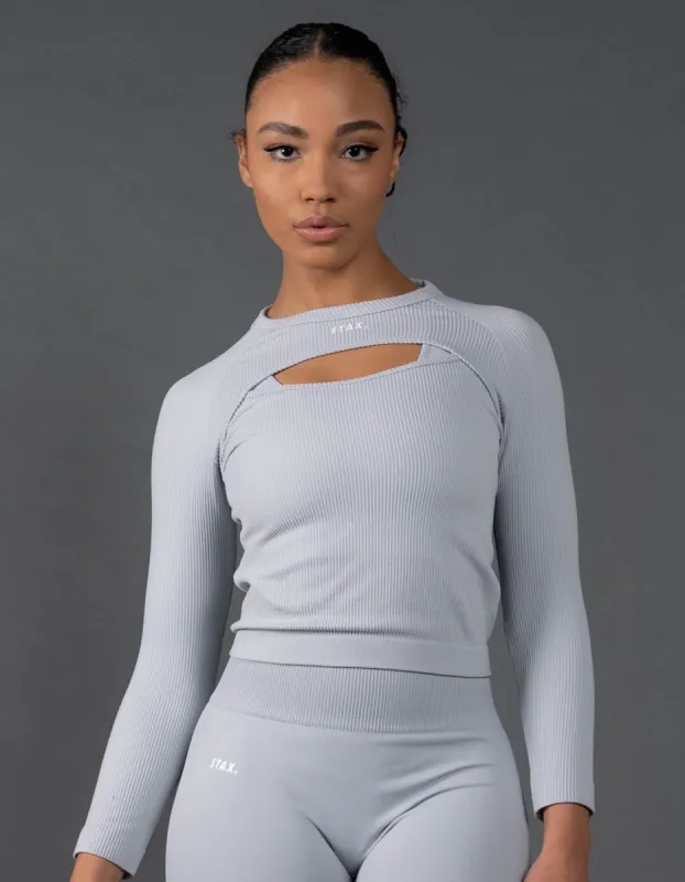 Premium Seamless Cut Out Long Sleeve Lounge V5.1 - Breeze sold by Stax