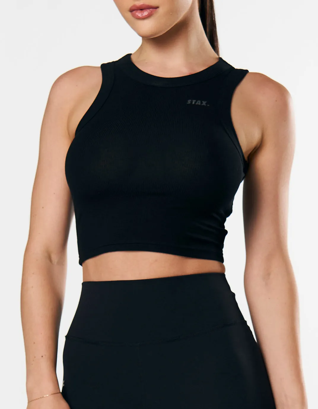 Ribbed Tank - Black sold by Stax