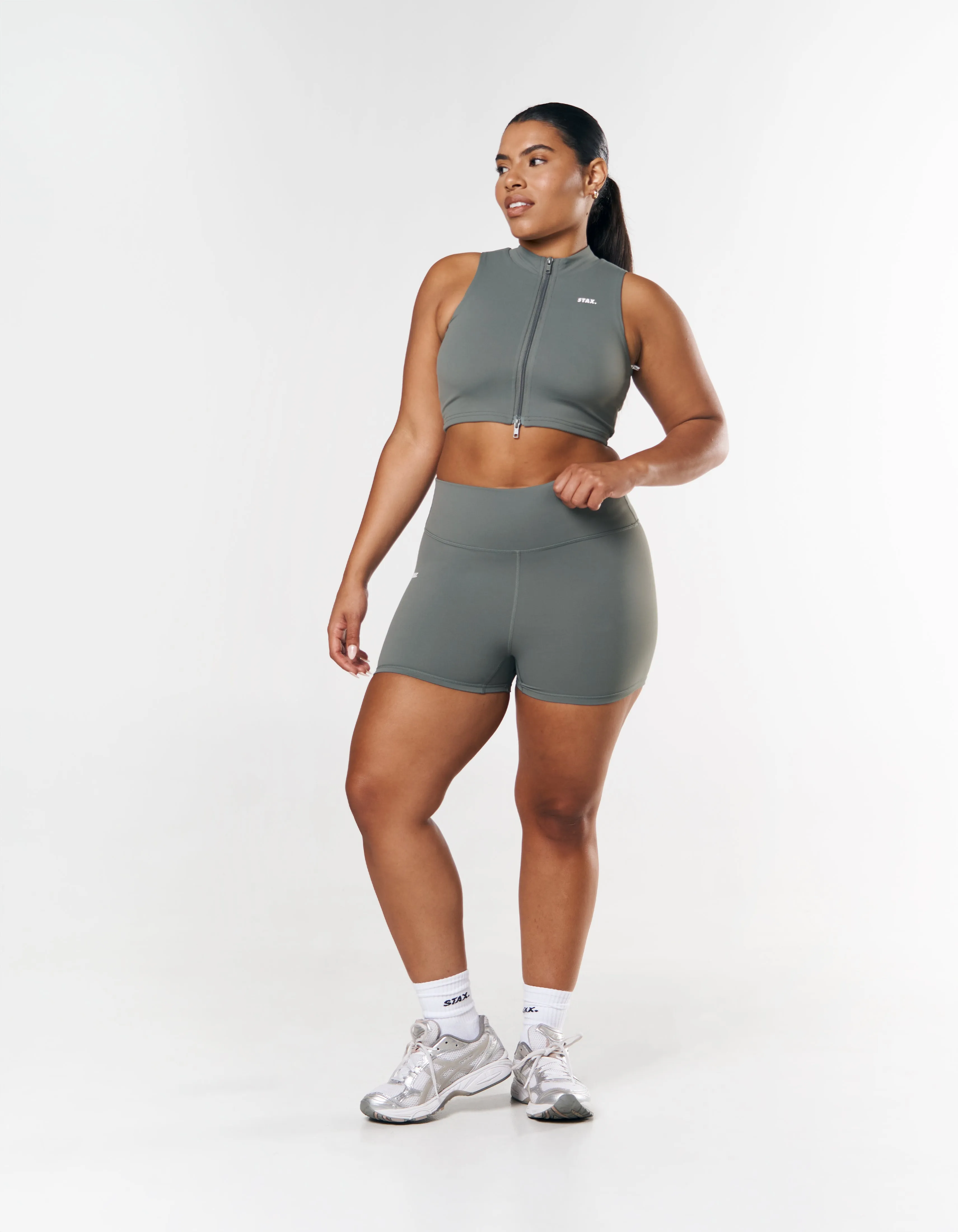 Base Sleeveless Zip Tank NANDEX ™ - Thyme sold by Stax product image thumbnail 3