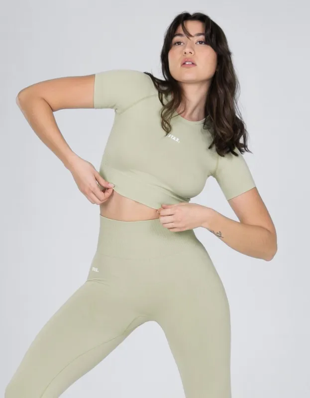 Premium Seamless V6 Cropped Tee - Viridis (Green) sold by Stax