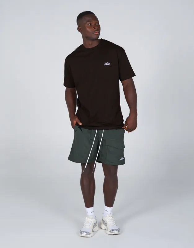 Mens Cursive Nylon Shorts - Creo (Green) sold by Stax