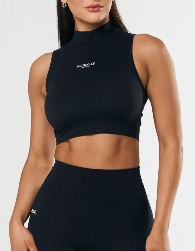 High Neck Cropped tank NANDEX™ - Black sold by Stax