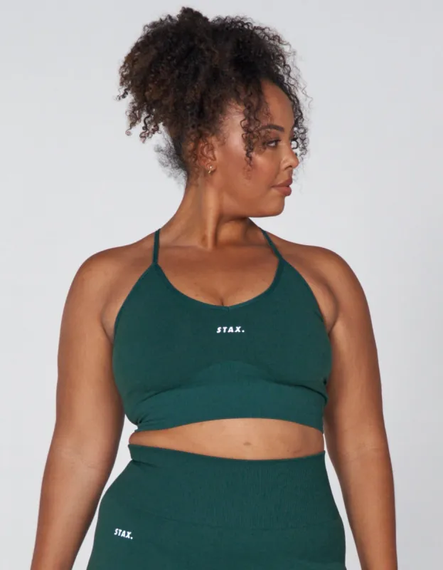 Premium Seamless Favourites Strappy Crop - Pine sold by Stax