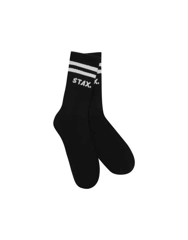 Unisex Crew Socks - Black Striped sold by Stax