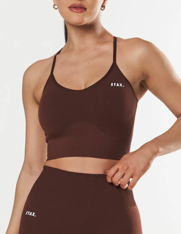 Premium Seamless Strappy Crop - Umber sold by Stax