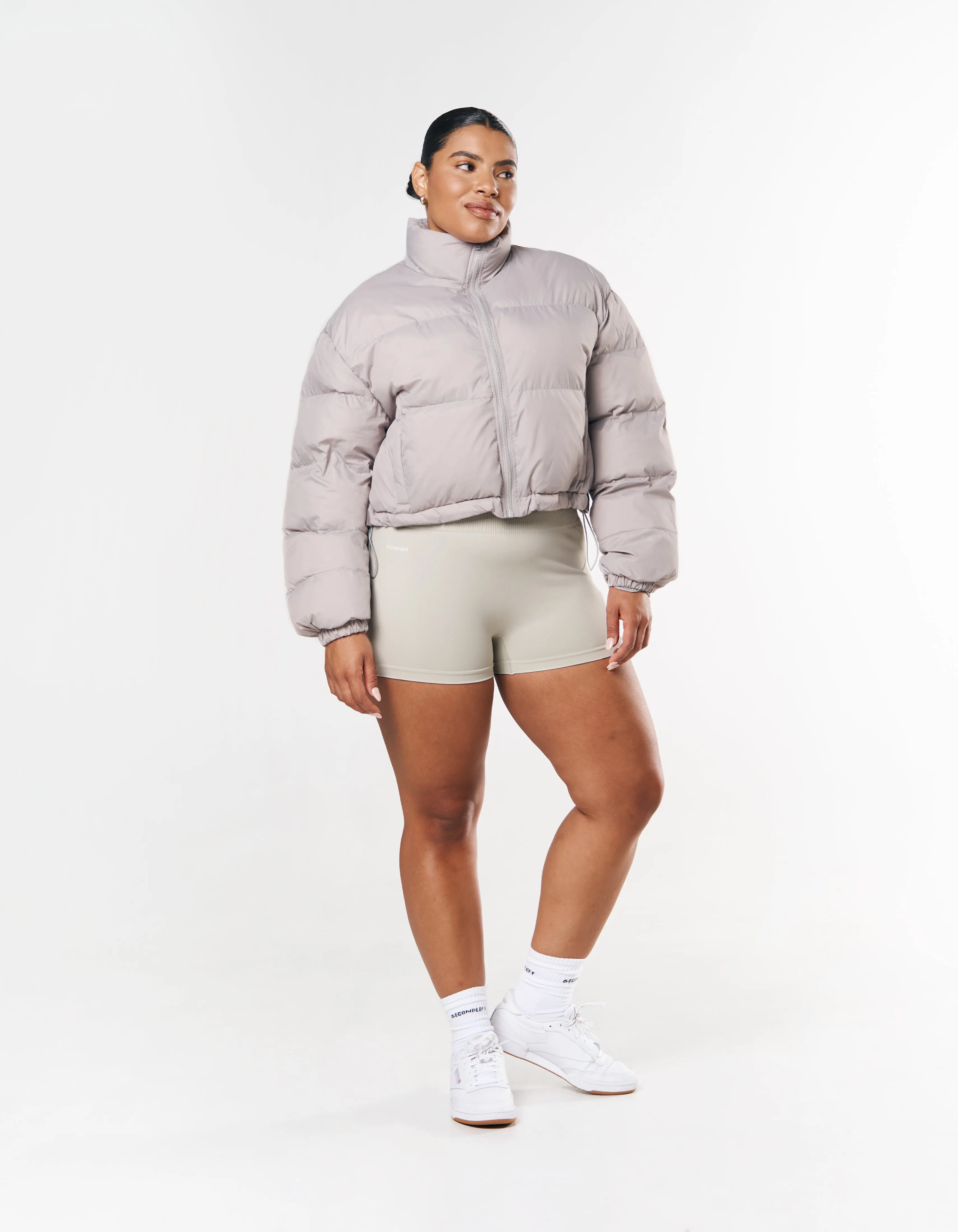 Cropped Puffer - Grey sold by Stax product image thumbnail 2