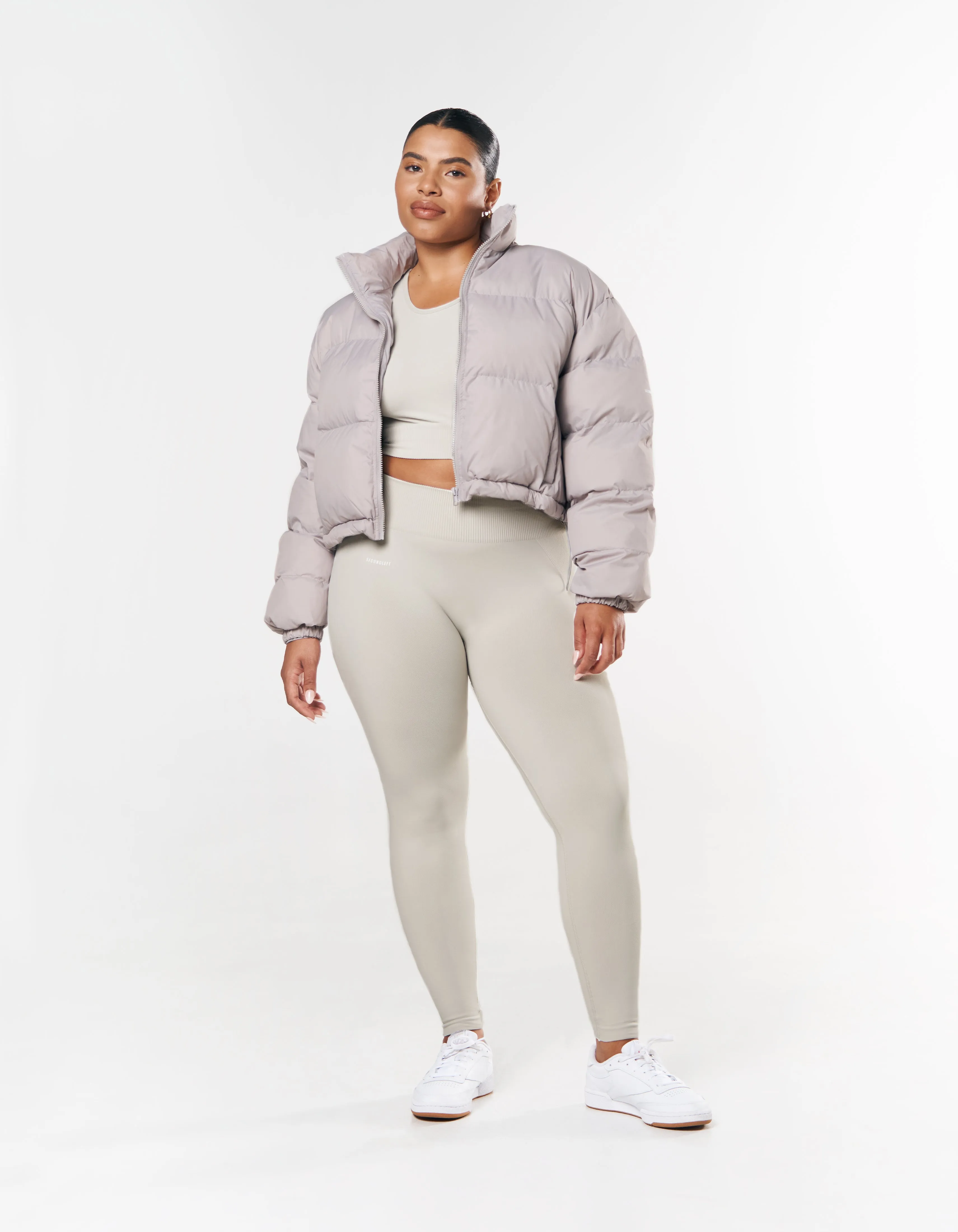 Cropped Puffer - Grey sold by Stax product image thumbnail 4