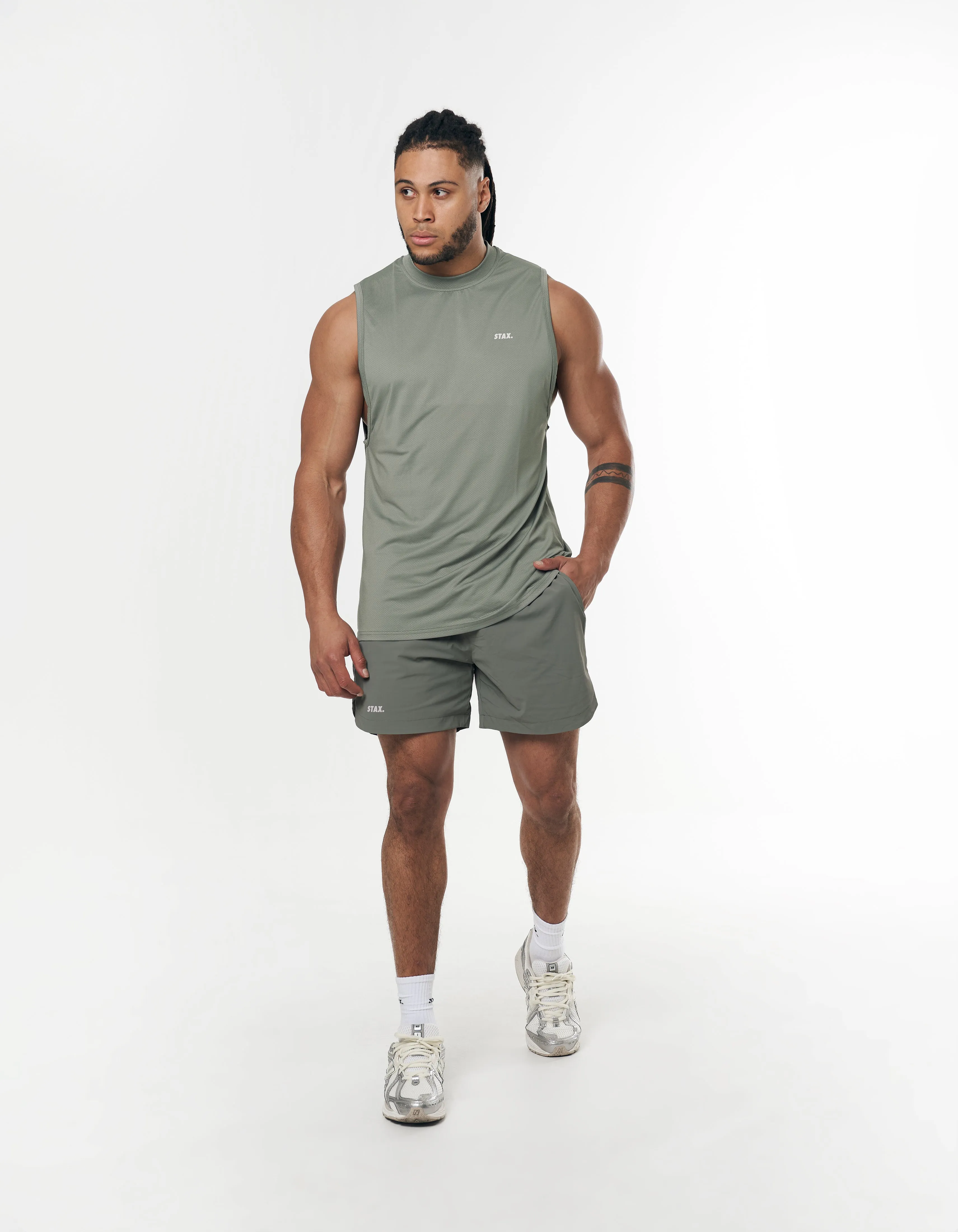 Mens Sport Muscle Tank - Sage sold by Stax product image thumbnail 4