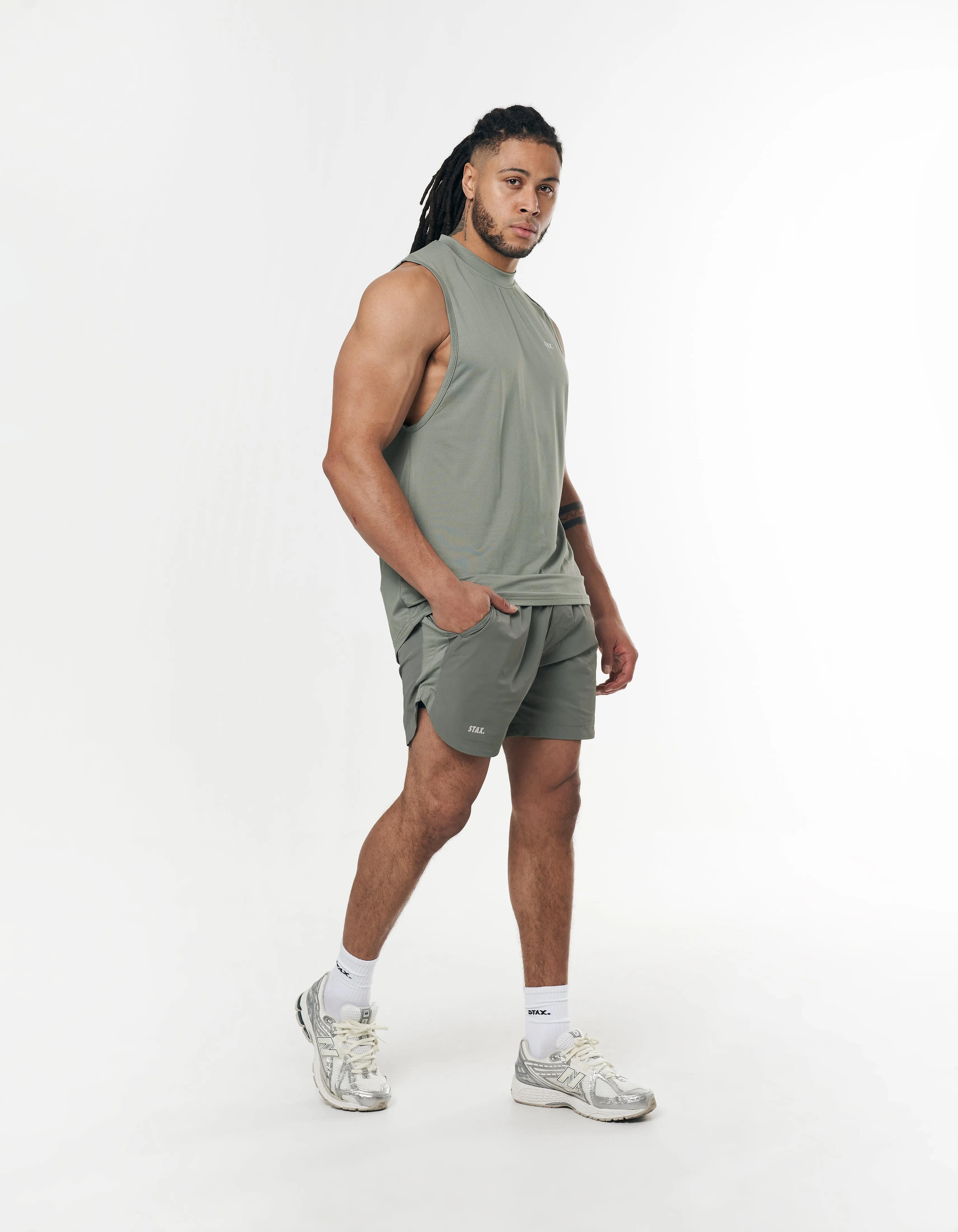Mens Sport Muscle Tank - Sage sold by Stax product image thumbnail 5