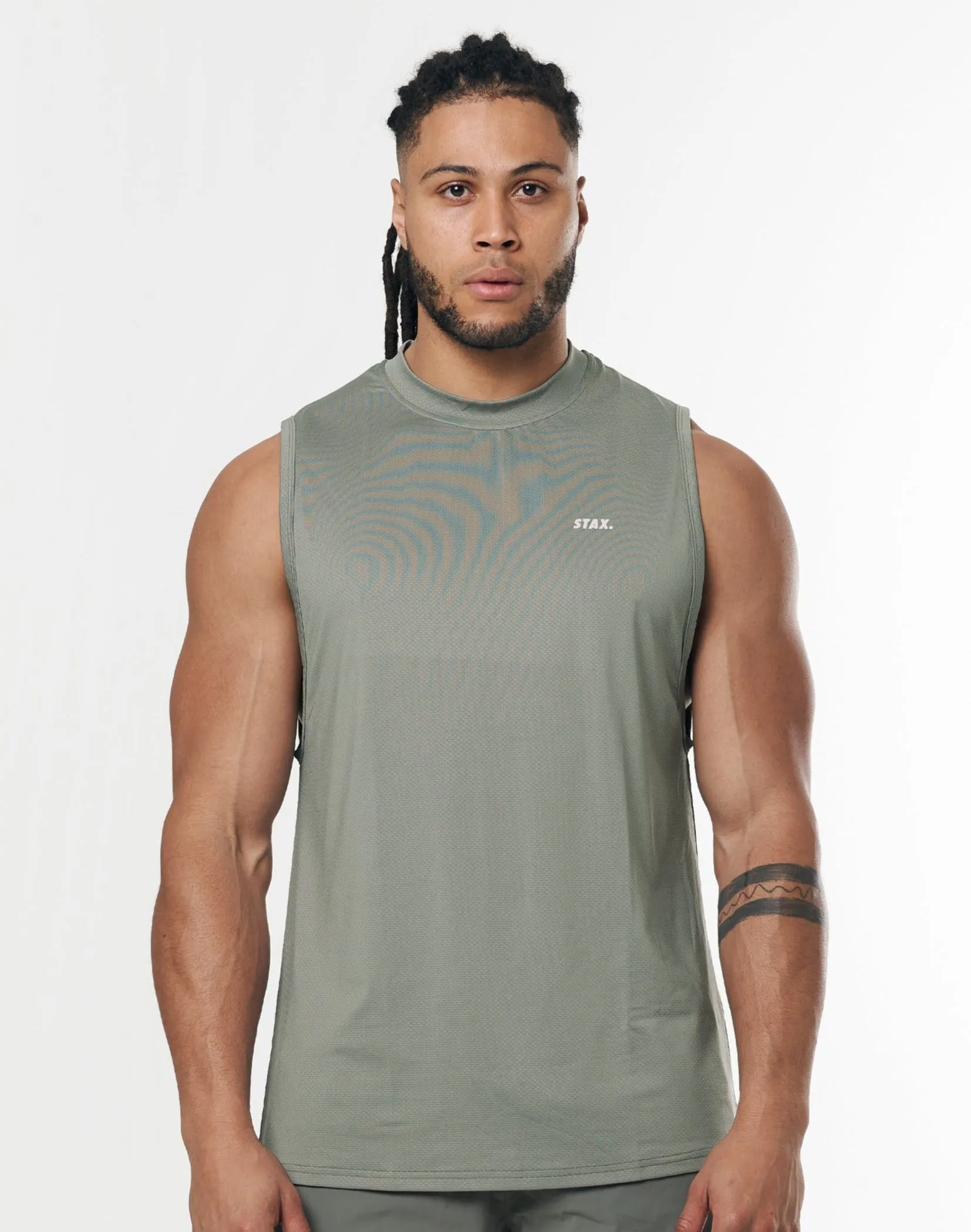 Mens Sport Muscle Tank - Sage sold by Stax