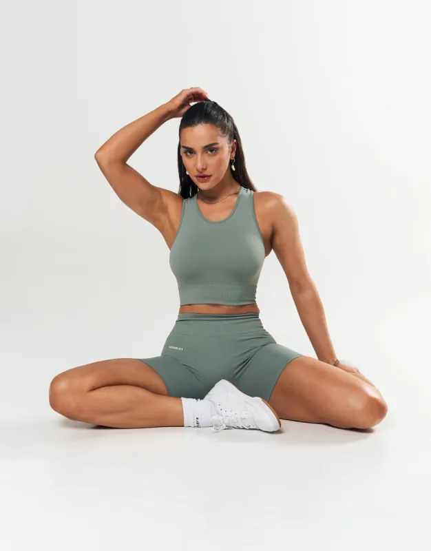 Seamless Cropped Singlet - Blue sold by Stax