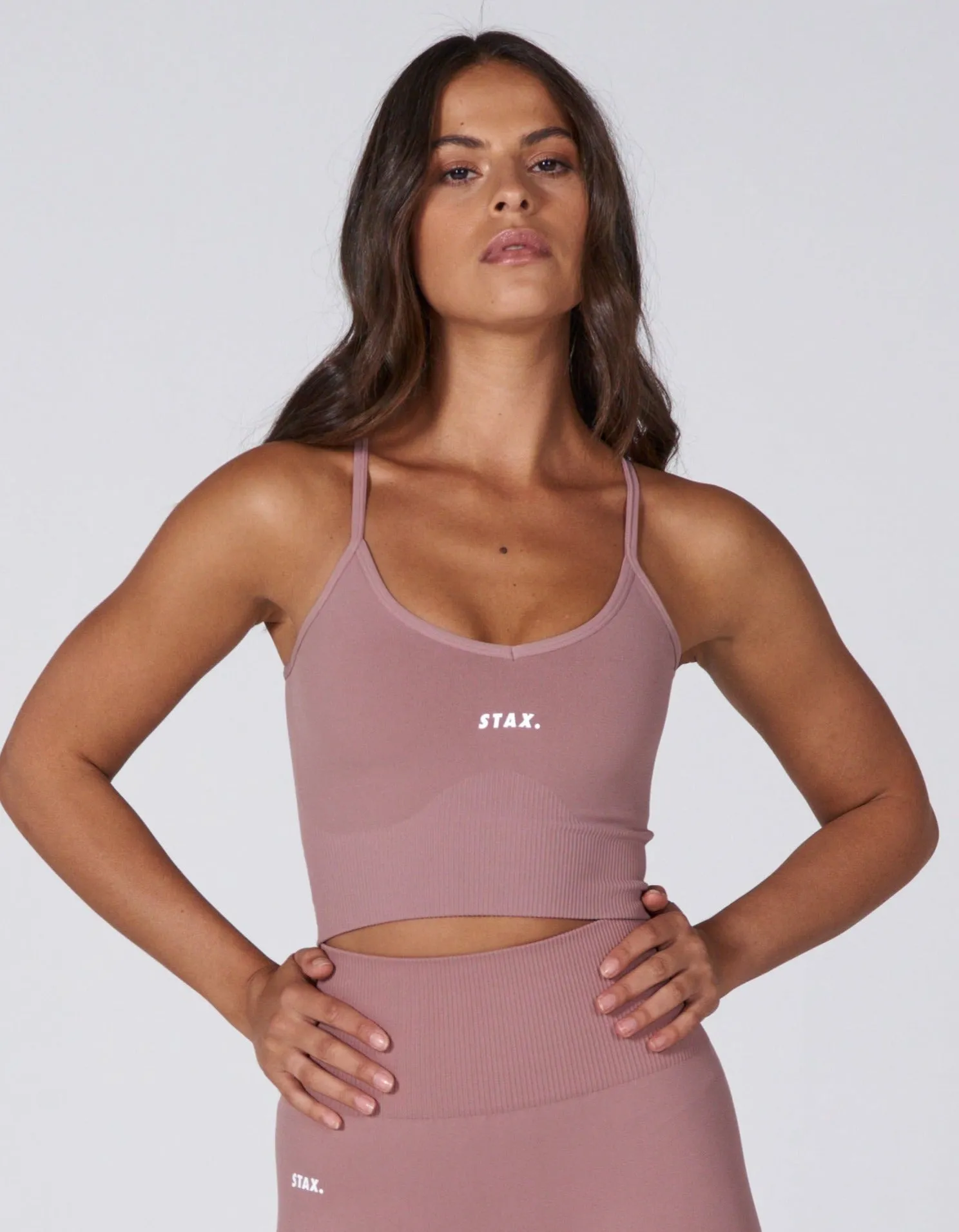 Premium Seamless Favourites Strappy Crop - Dusty Rose sold by Stax product image thumbnail 2