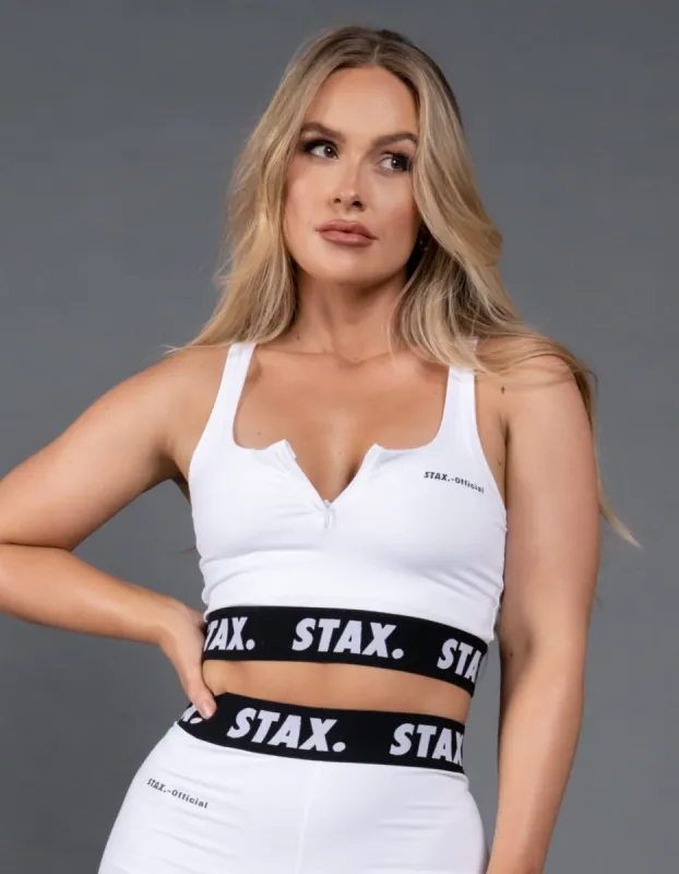 WB Zip Crop - White sold by Stax