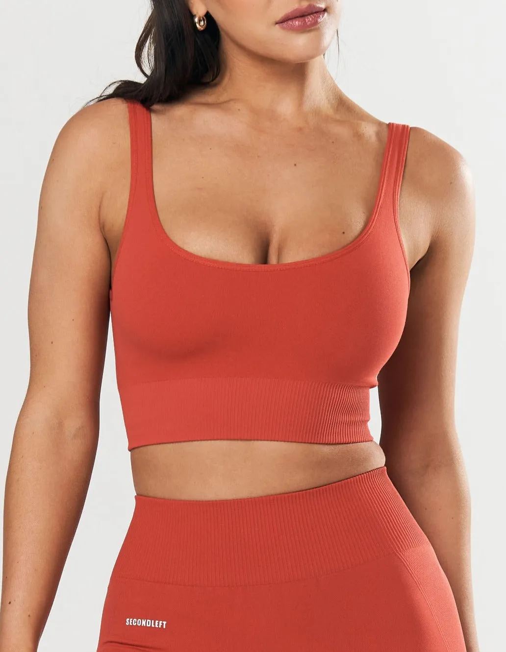 Seamless Low back Crop - Red sold by Stax
