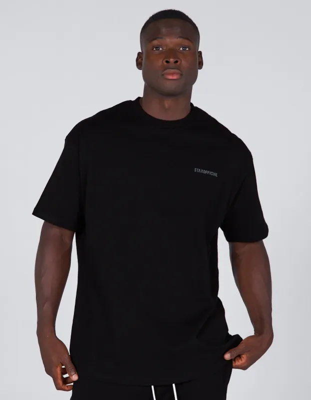 Standard Fit Tee - Black/ Black Logo sold by Stax