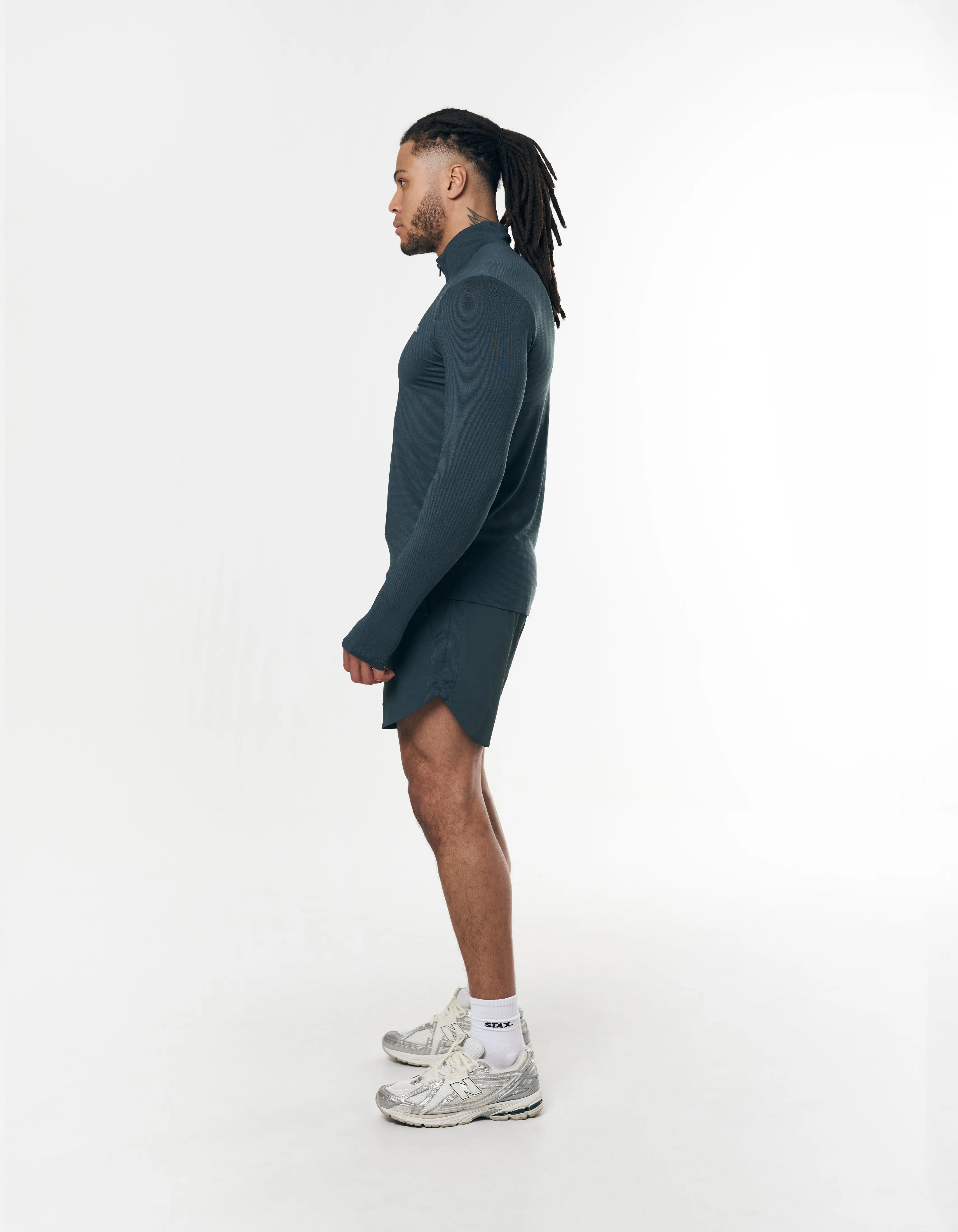 Mens Sport 1/4 Zip Long Sleeve - Navy sold by Stax product image thumbnail 3