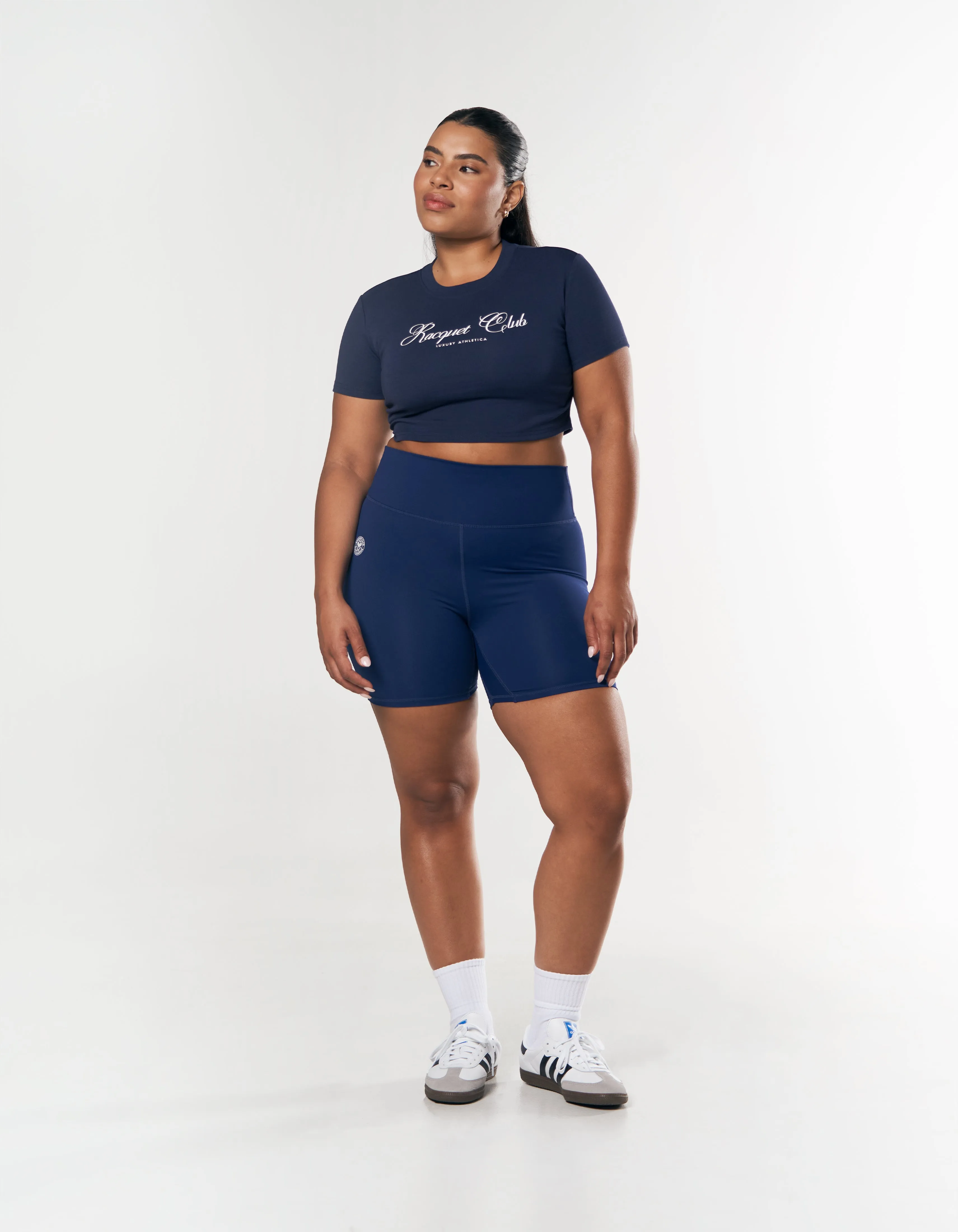 Racquet Club Cropped Tee - Navy sold by Stax product image thumbnail 2