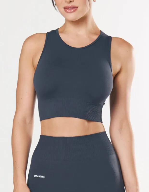 Seamless Cropped Singlet - Blueberry sold by Stax