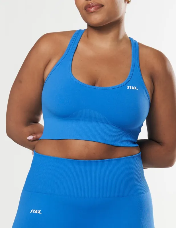 Premium Seamless Summer Racer Crop - Blue sold by Stax