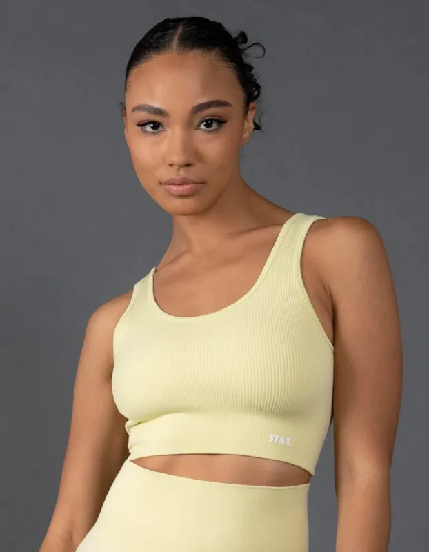 Premium Seamless Low Back Crop Lounge V5.1 - Lemon sold by Stax