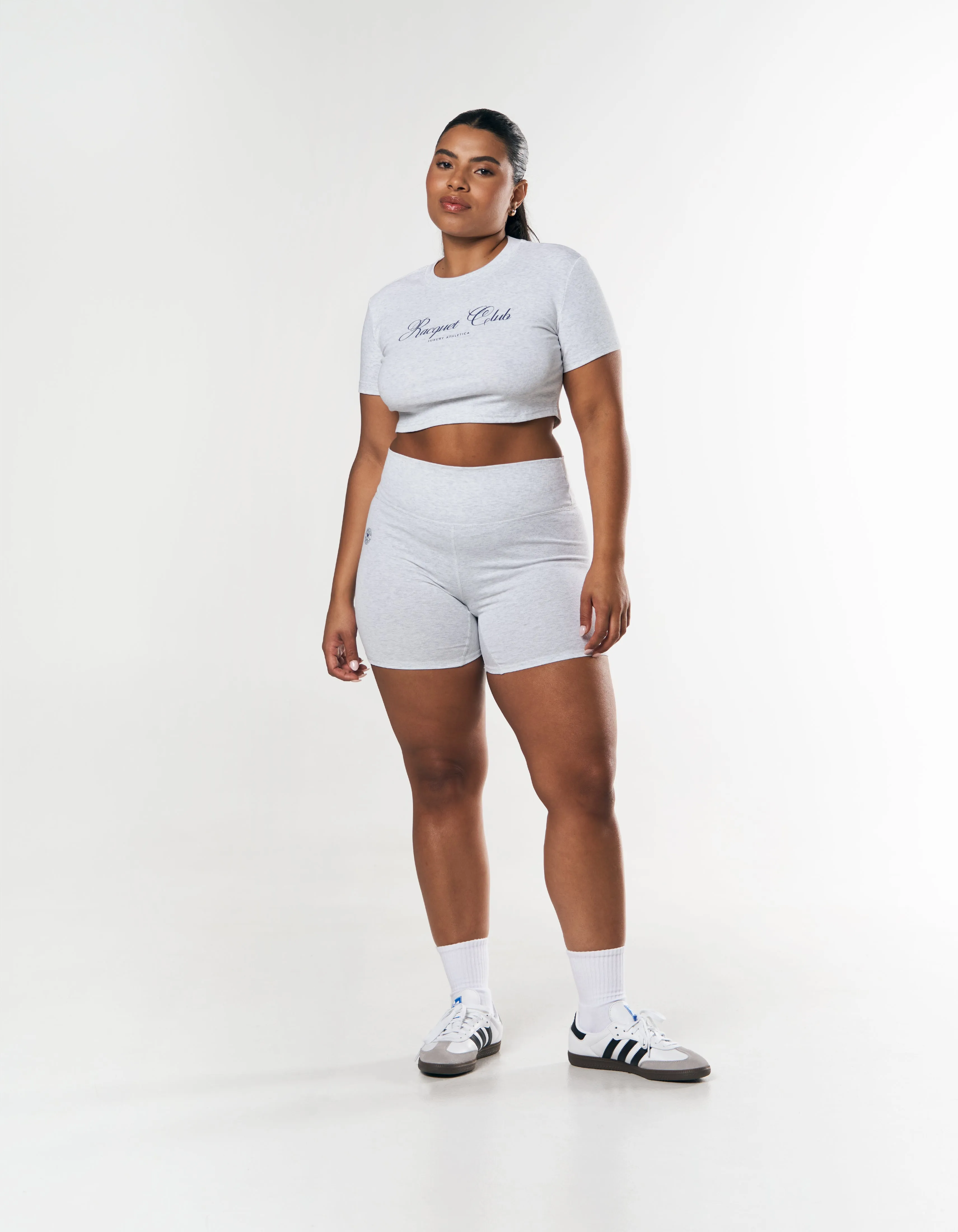 Racquet Club Cropped Tee - Grey Marle sold by Stax product image thumbnail 2