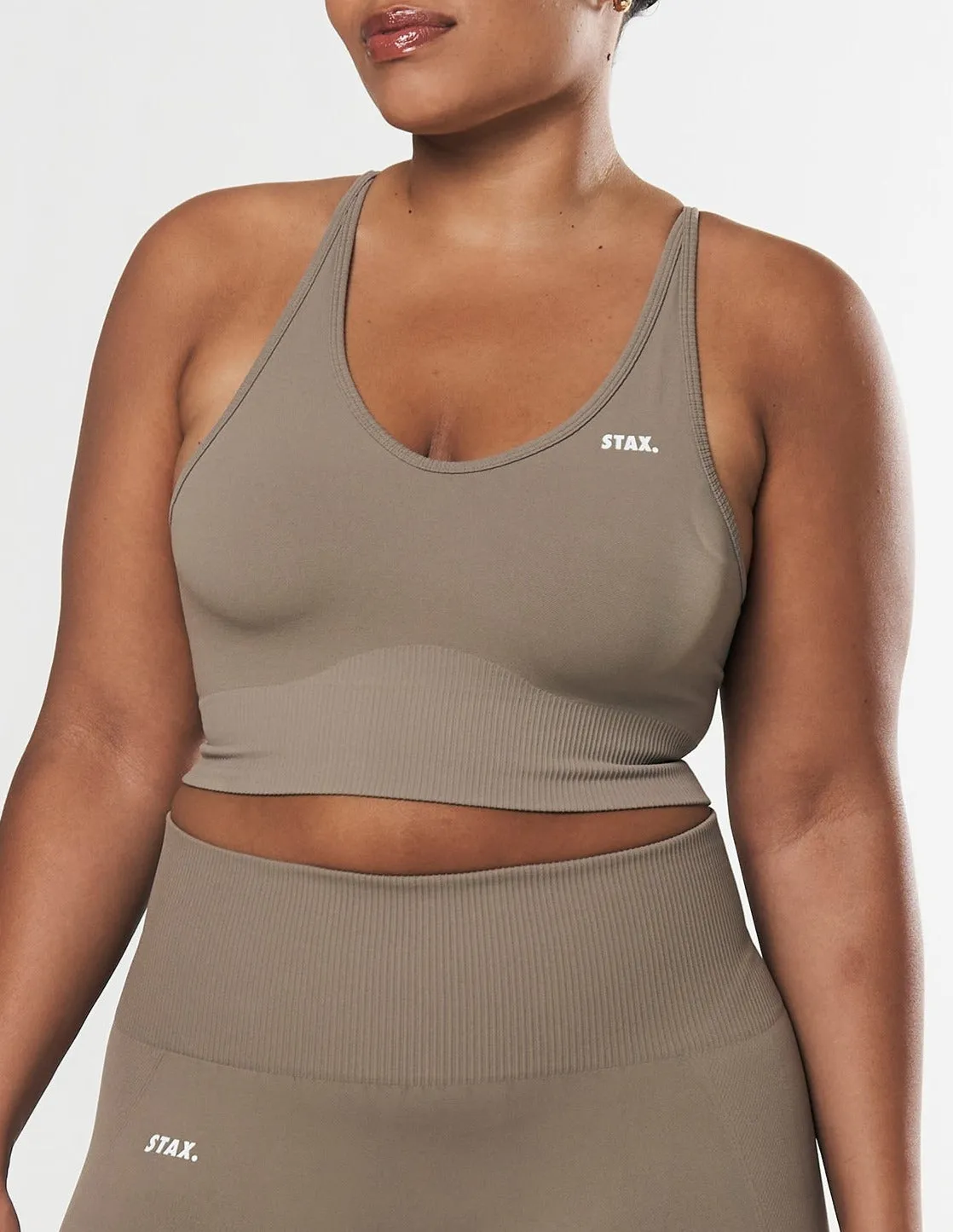 Premium Seamless Summer Strappy Crop - Brown sold by Stax