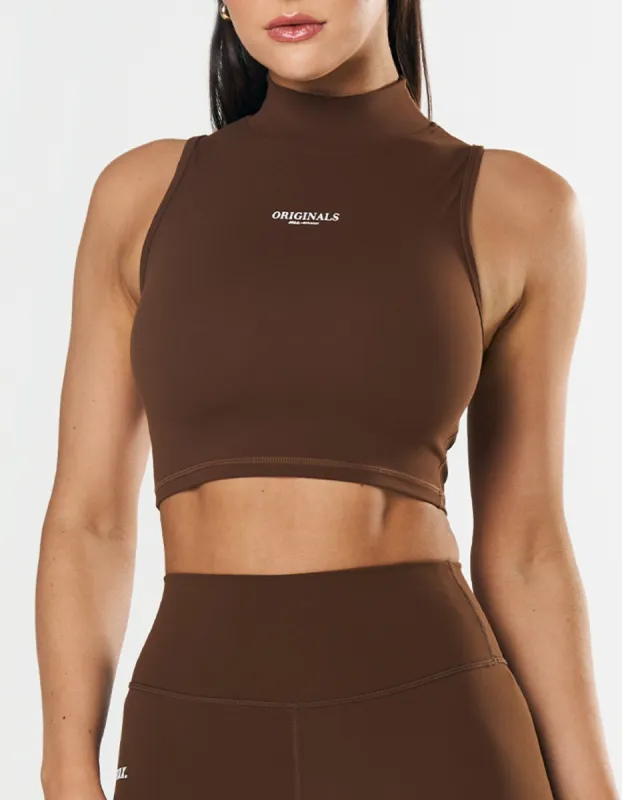 High Neck Cropped Tank NANDEX ™ Raw Umber - Brown sold by Stax