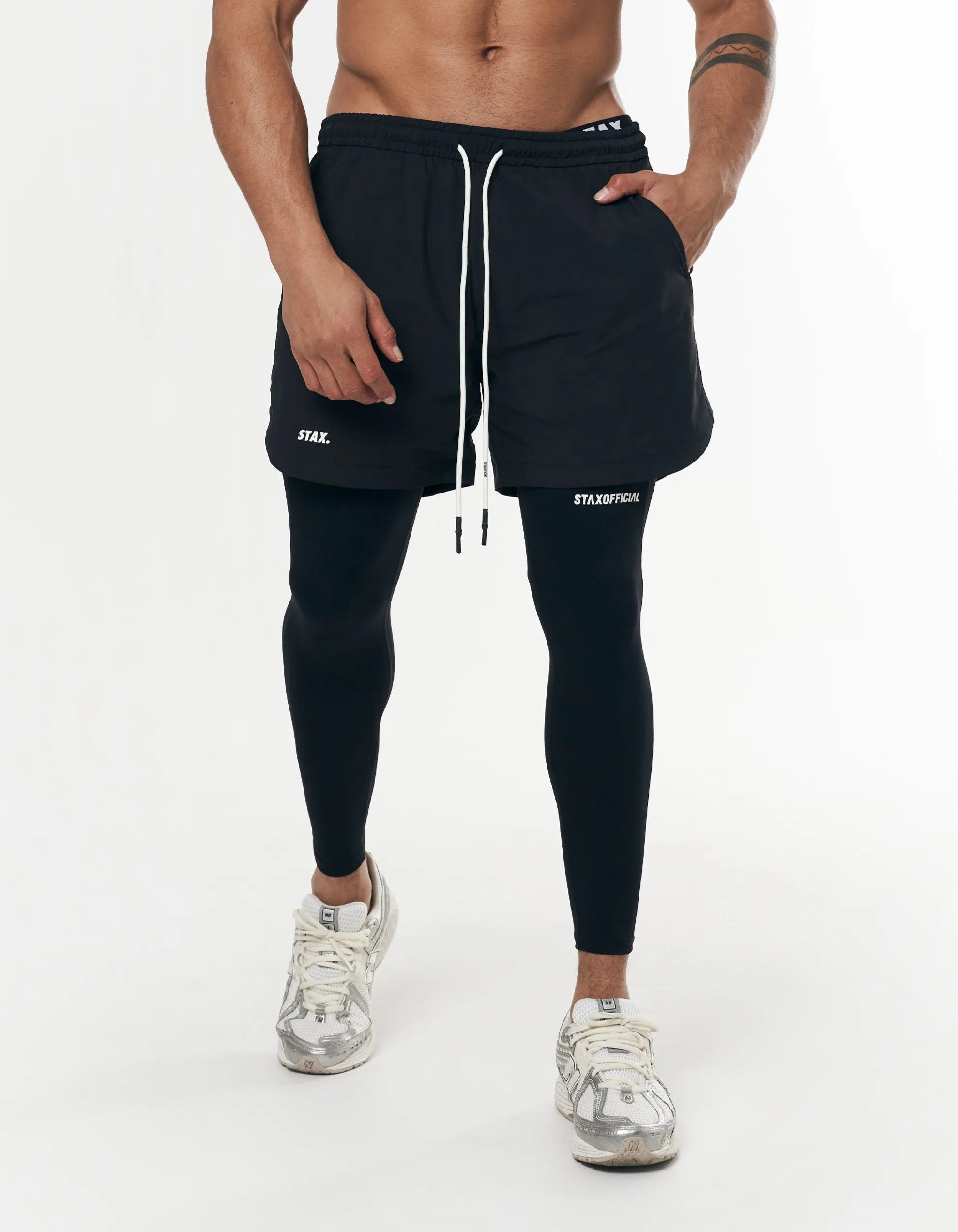 Mens Compressive Phone Pocket Tights - Black sold by Stax product image thumbnail 4