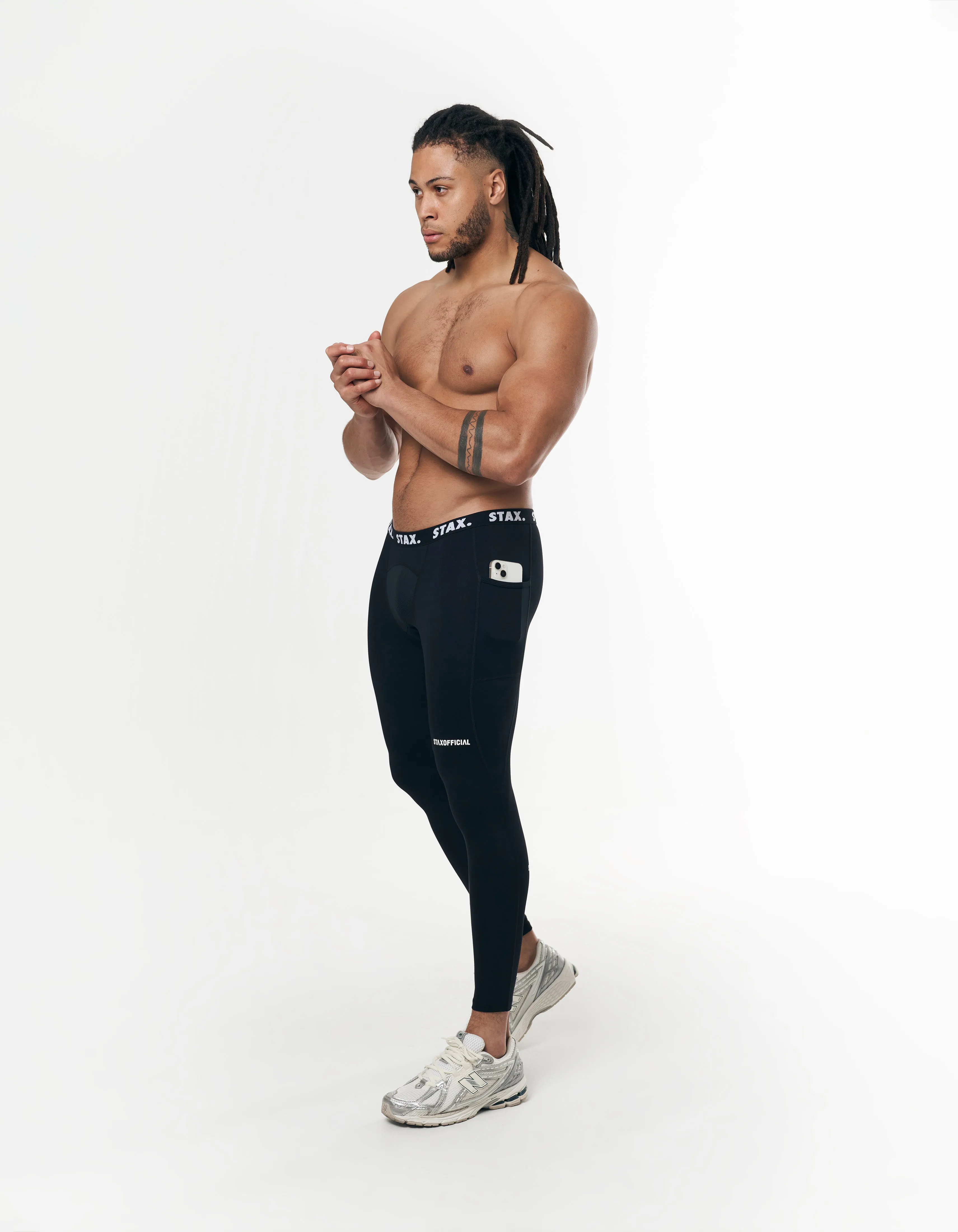 Mens Compressive Phone Pocket Tights - Black sold by Stax product image thumbnail 5