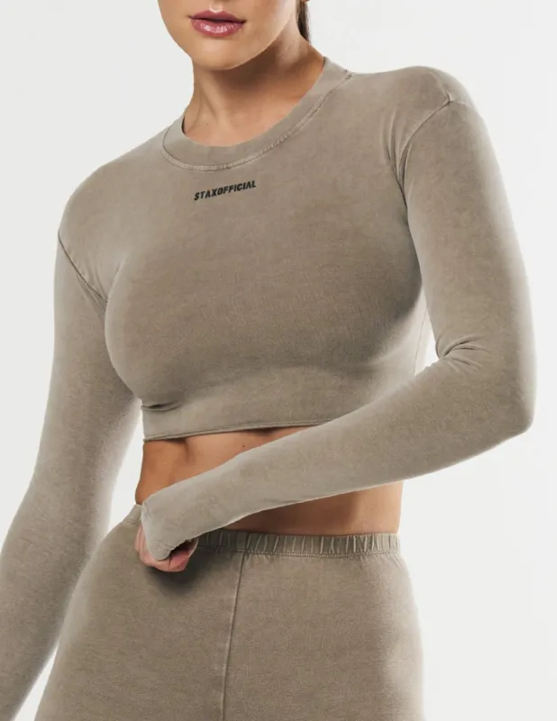 OOS Cropped Long Sleeve - Earth sold by Stax