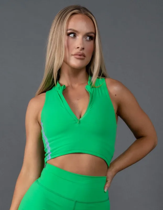 Summer 22 Zip Crop - Green sold by Stax