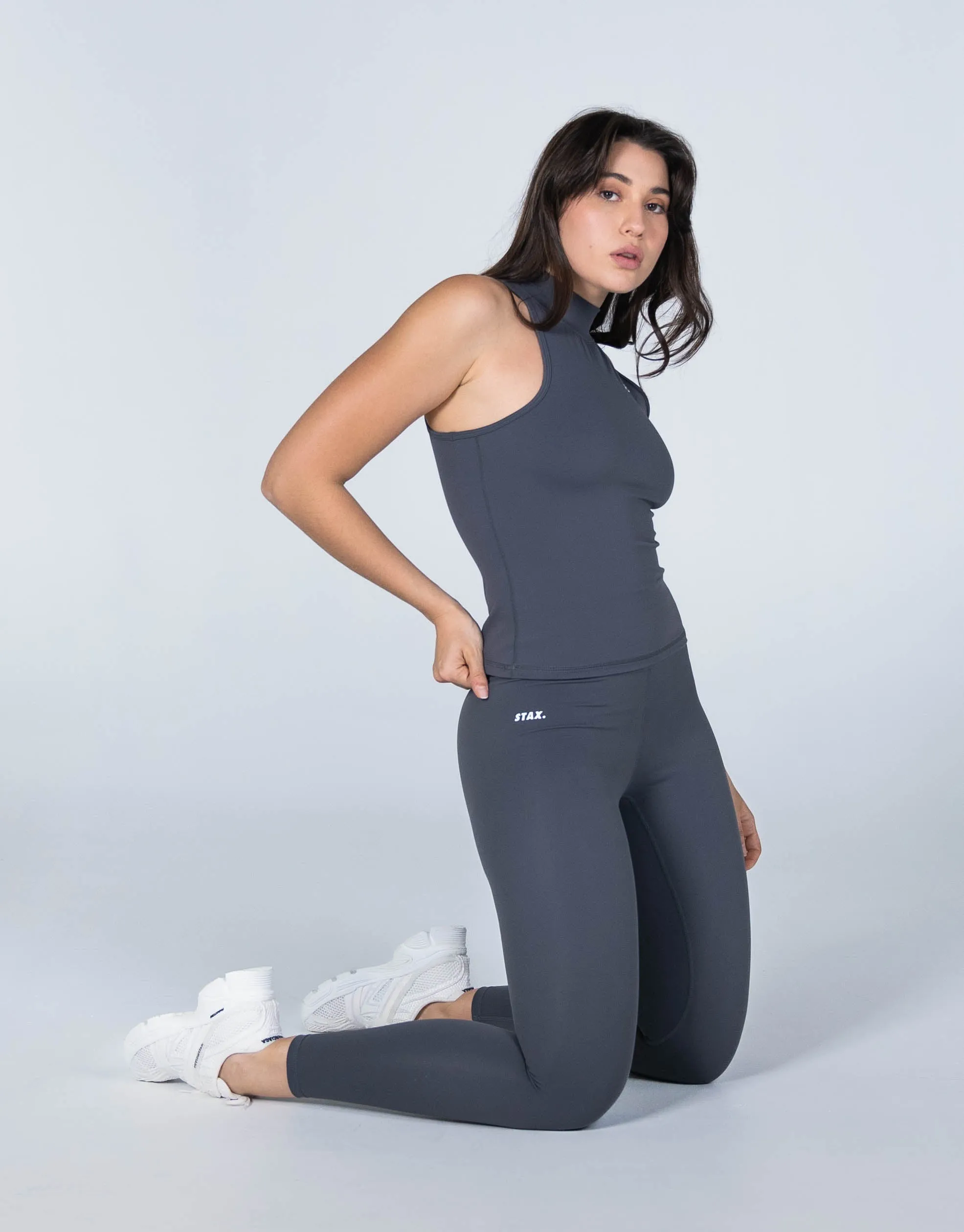 High Neck Body Tank NANDEX ™ - Charcoal Grey sold by Stax product image thumbnail 3