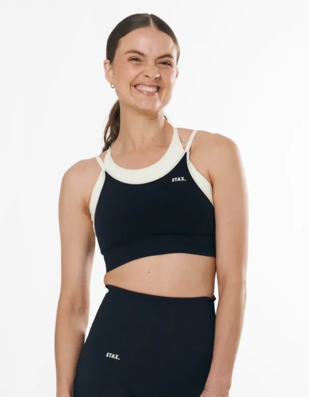 Seamless Kic Layered Crop - Astro/Cream sold by Stax