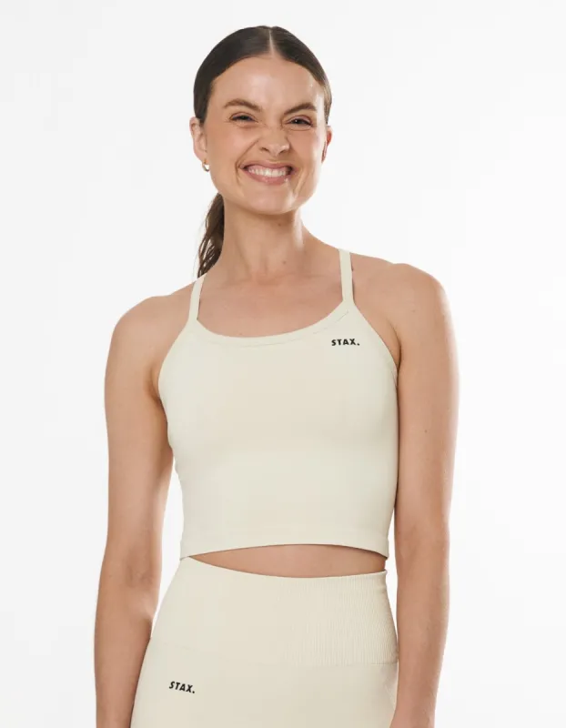 Seamless Kic Cropped Tank - Cream sold by Stax