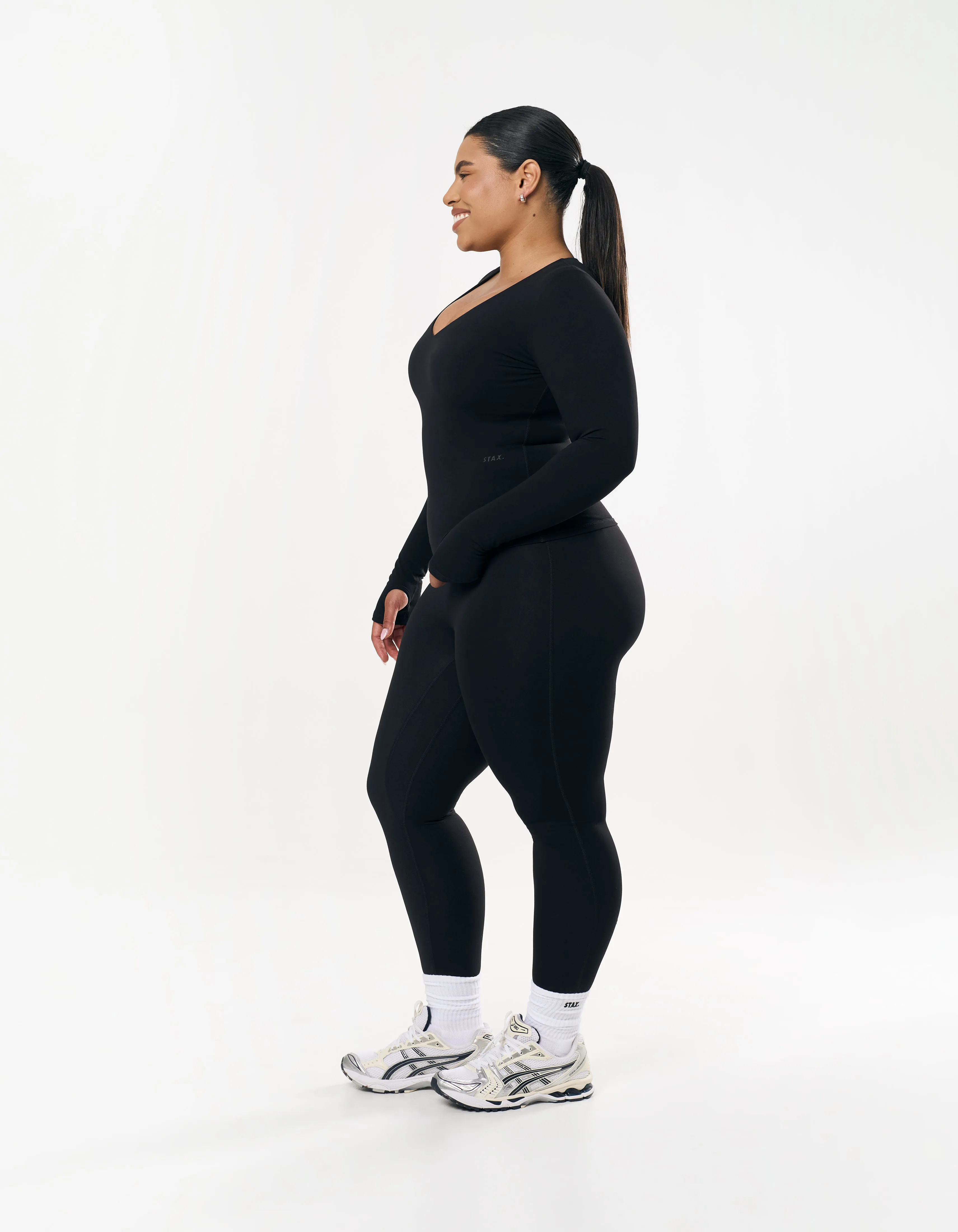 V Cut Long Sleeve NANDEX™ - Black sold by Stax product image thumbnail 4