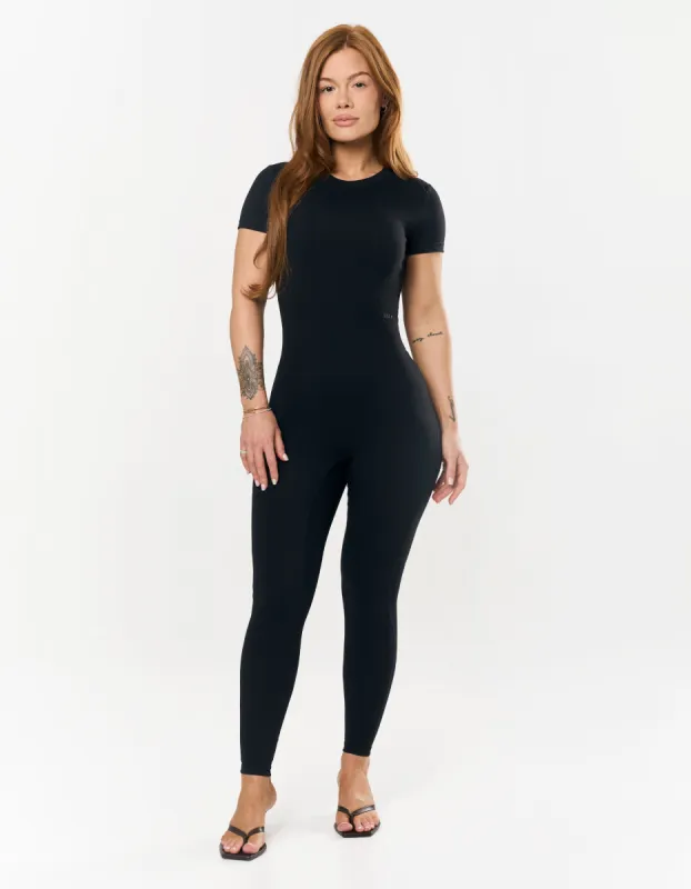 Short Sleeve Full Length Bodysuit NANDEX™ - Black sold by Stax